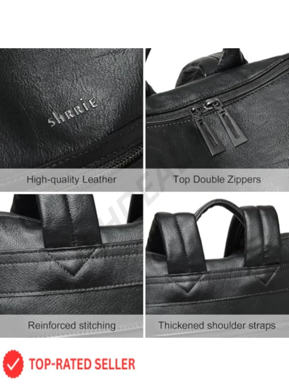 Faux Leather Laptop Backpack for Women Airline Approved 15.6 Inch Travel Work